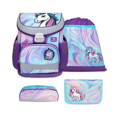 Belmil Mini-Fit ergonomisches Schulranzen-Set 4-teilig "Unicorn Dream" mit Brustgurt