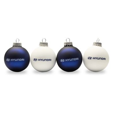 Original Hyundai Christbaumkugel Weihnachtskugel Weihnachtsbaum blau/weiß HMD00624