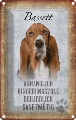 vianmo Blechschild 12x18cm Bassett Hund Deko Geschenk