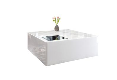 Couchtisch MDF und Glas Weiß