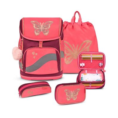 Belmil Smarty Plus Premium Schulranzen Set 4-teilig "Coral"