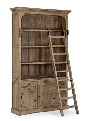Bücherschrank Domitille 143,5 x 234 x 41 cm Mangoholz