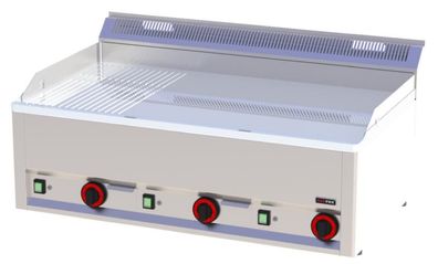 Elektro-Grillplatte 3 Heizzonen Grillfläche glatt/gerillt Auftischgerät