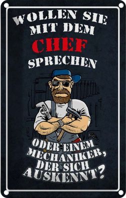 vianmo Blechschild 12x18cm Wollen Sie mit dem Chef sprechen Deko Geschenk