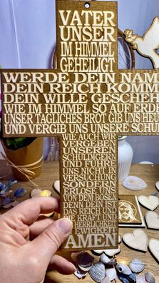 Vater Unser Kreuz Holzkreuz Kreuz Geschenk Taufe, Kommunion Stellen Hängen Altar