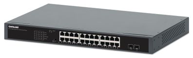 Intellinet 24-Port Gigabit Ethernet PoE+ Switch mit 2 SFP Ports PoE-Strombudget... ->