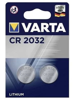 Varta Lithium CR2032 Batterie, 3V, 2er Pack