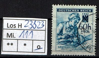 Los H23823: Böhmen & Mähren Mi. 111, gest