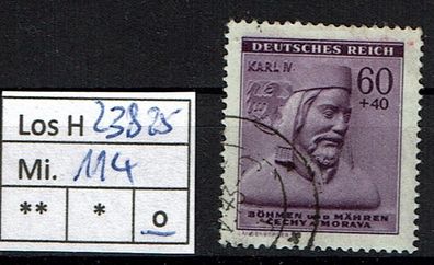 Los H23825: Böhmen & Mähren Mi. 114, gest