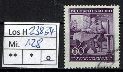 Los H23834: Böhmen & Mähren Mi. 128, gest