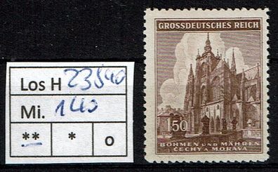 Los H23840: Böhmen & Mähren Mi. 140, gest