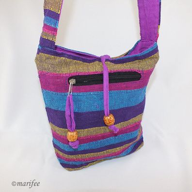 Nepal Umhängetasche Purple Stripes, Baumwolle Art.-Nr. 13201