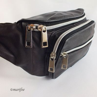 Bauchtasche Dunkelbraun, weiches Nappa Leder Art.-Nr. 13208