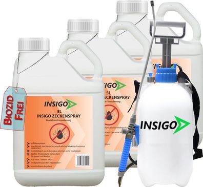 3x5L + 5L Sprüher Zeckenspray Anti-Zeckenmittel gegen Zecken Zeckenschutz