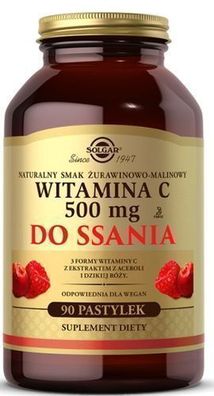 Solgar Vitamin C Cranberry-Himbeer Geschmack 90 Lutschtabletten