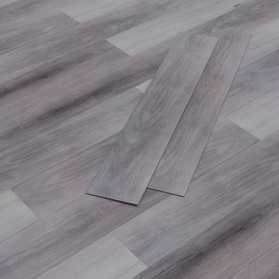 HAGO Klebevinylboden 2,23m² 2mm Rutschfest Grau Kiefer PVC 16 Planken Laminat E1