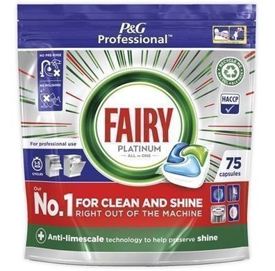 Fairy Platin All-in-1 Geschirrspéltabs, 75 Tabs