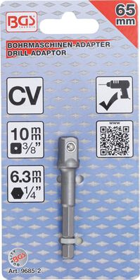 BGS-9685-2 | Adapter für Bohrmaschinen | Antrieb Außensechskant 6,3 mm (1/4")