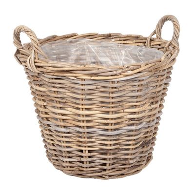 Pflanzkorb VERONA-7 Rund ca. D45cm Rattan Übertopf Blumenkorb Korb mit Henkeln