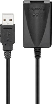 goobay Aktives USB 2.0 Verlängerungskabel schwarz 5 m