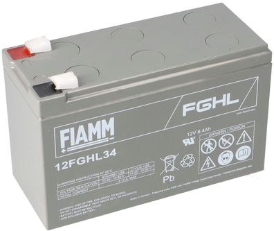 Fiamm Blei-Akku 12FGHL34 12V 8,4Ah Pb Faston 6,3 mm