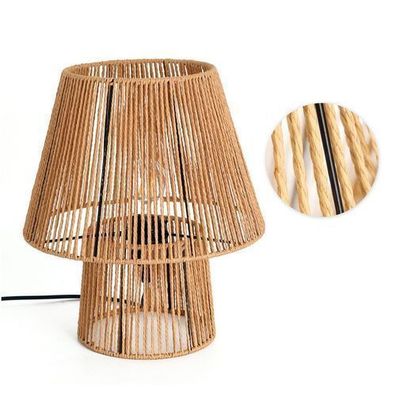 Natürliche Tischlampe BOHO SIMBU LS Schnur und Metall kleine Nachttischlampe 1xE27