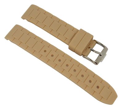 Ersatzband Jacques Lemans | Uhrenarmband Silikon Beige 18mm 1-1623M