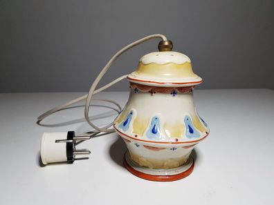 Alte DDR Porzellan Tischlampe 50er Jahre Rauchverzehrer Leuchte Lampe