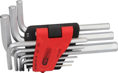 KS TOOLS Innensechskant-Winkelstiftschlüssel-Satz, im Klapphalter,9-tlg1/16"-3/8"