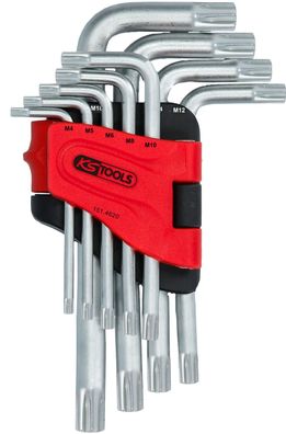 KS TOOLS RIBE®-Winkelstiftschlüssel-Satz, kurz, 9-tlg