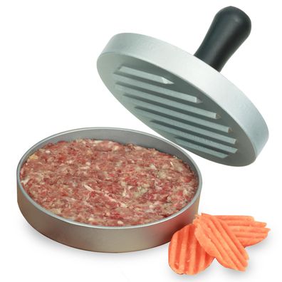 NATUMO Burgerpresse Antihaft (Ø 11cm, 200g), Alu-Guss Hamburgerpresse, Burger