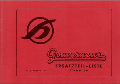 Ersatzteilkatalog Hoffmann Gouvernour MP 250, Motorrad, Oldtimer