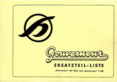 Ersatzteilkatalog Hoffmann Gouvernour, Motorrad, Oldtimer, Klasssiker