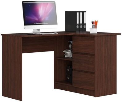 Eck-Schreibtisch AKORD B16 rechts in der Farbe Wenge B124 x H77 x T85 cm