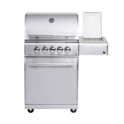 Allgrill Gasgrill CHEF M Edelstahl Modular Grundmodell 3 Brenner, Seitenkocher, Back