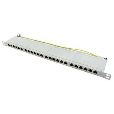 LogiLink 19" Patchpanel Einbau CAT 6A STP 24 Ports 0,5 HE schwarz (1er Faltschachtel)