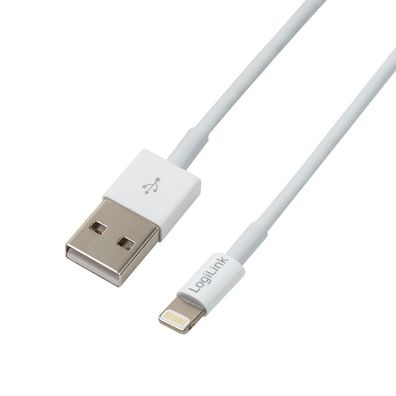 LogiLink USB Kabel auf Lightning Kabel passend für Apple weiß 1 m