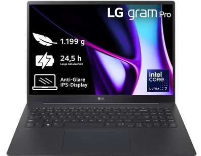 LG gram 16" Pro Core Ultra 7 155H 16GB/1TB SSD Win11 schwarz 16Z90SP-G. AA78G