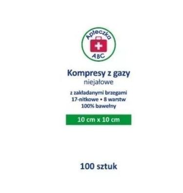 Sterile, 8-lagige Kompressen 10x10cm, 100 Stéck â?? Apteczka ABC