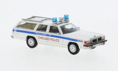 Brekina, Ford LTD Station Wagon, 1979, Chicago Police, 1:87