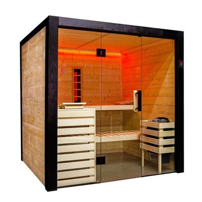 Harvia Family Infra Large Sauna-Set Massivsauna mit Saunaofen Infrarotstrahler 196x1