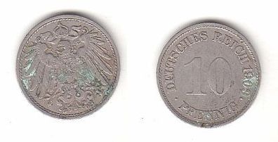 10 Reichspfennig Nickel Münze Deutsches Reich 1909 G, Jäger 13 (112292)
