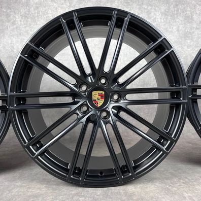 Porsche Felgen Cayenne E3 22" Original Turbo IV Sommerräder S GTS Turbo BLACK