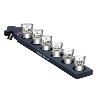 Sierra Tequila Set Shot Rack & 6 Sierra Tequila Shotgläser 2cl geeicht ca. 45cm