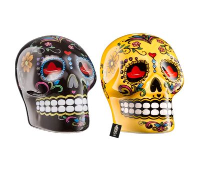 Sierra Tequila 2er-Set Salz / Zimtstreuer Skull Schwarz & Gelb