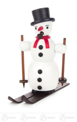 Räuchermann Schneemann auf Ski BxHxT 7 cmx12 cmx14 cm NEU Erzgebirge Rauchmann