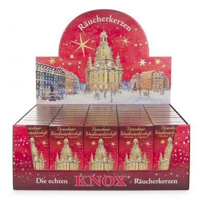 Räucherkerzen Verkaufsdisplay KNOX Räucherkerzen Dresdner Weihnachtsduft (rot)