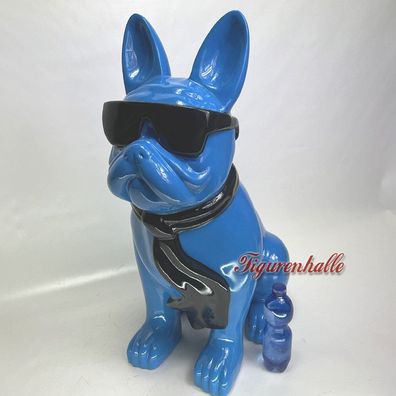 Französische Bulldogge Sonnenbrille Deko Figur Statue Skulptur Hund Pop Art Kunst bla