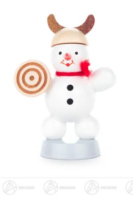 Weihnachtliche Miniatur Schneemann Wikinger H=ca 6 cm NEU Erzgebirge Holzfigur