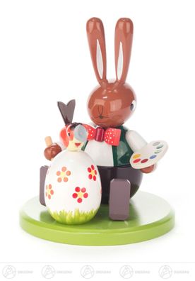 Hase Eiermaler sitzend BxHxT 11cmx14,5cmx11cm NEU Erzgebirge Osterhase Osterdeko